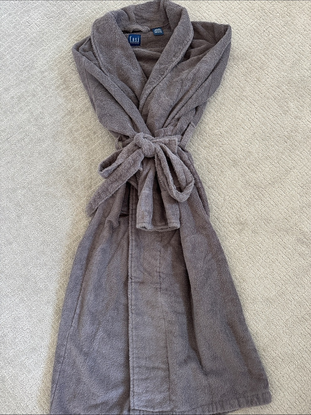 Cozy Shawl Collar Bath Robe in Taupe